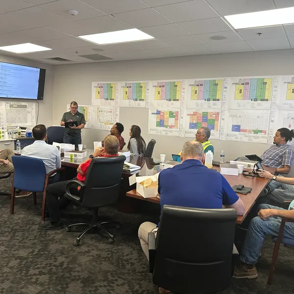 VDCO workshop with project stakeholders reviewing coordinated plans